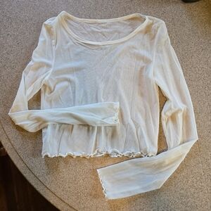 Aerie white mesh top